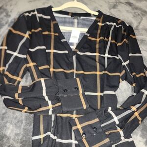 Ann Taylor Black and Brown Women's Blouse